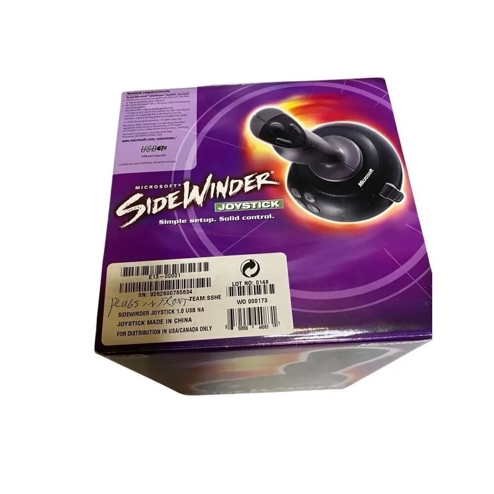 Microsoft SideWinder USB Joystick With Original Box Untested Vintage Gaming